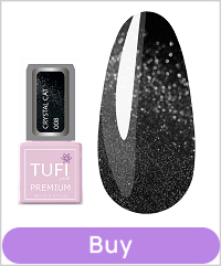 Gel polish TUFI profi PREMIUM Crystal Cat 08 Black diamond 8 ml